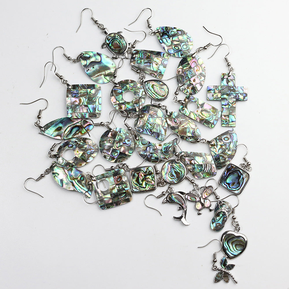 Natural Abalone Shell Ear Hook Eardrop Earrings