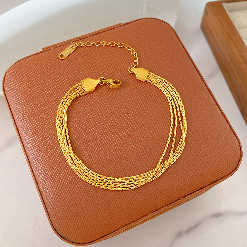 Light Luxury Micro Inlaid Zircon Woven Wire Mesh Fashion Temperament Bracelet