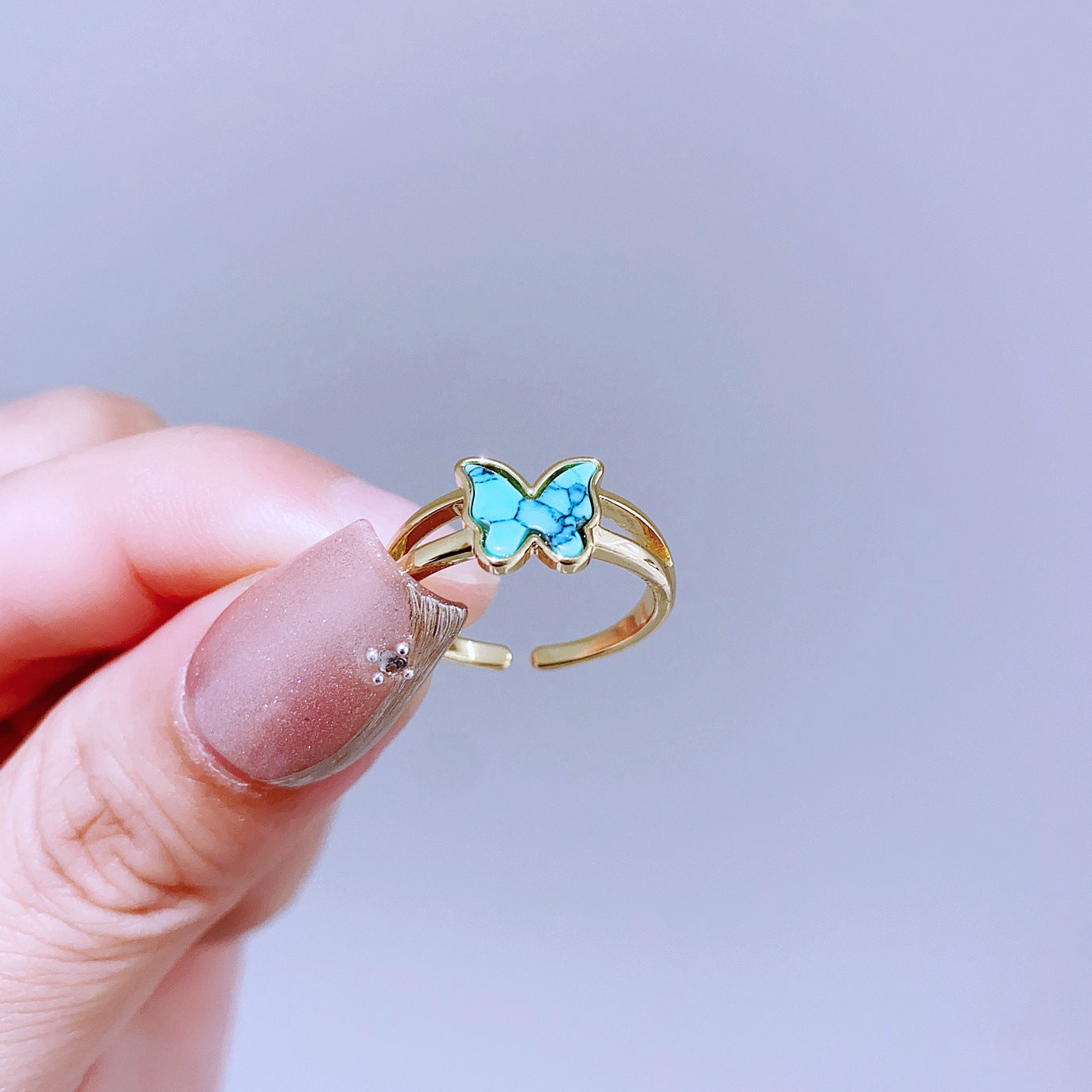 Light Luxury Minority Design Colorful Gemstone Rings