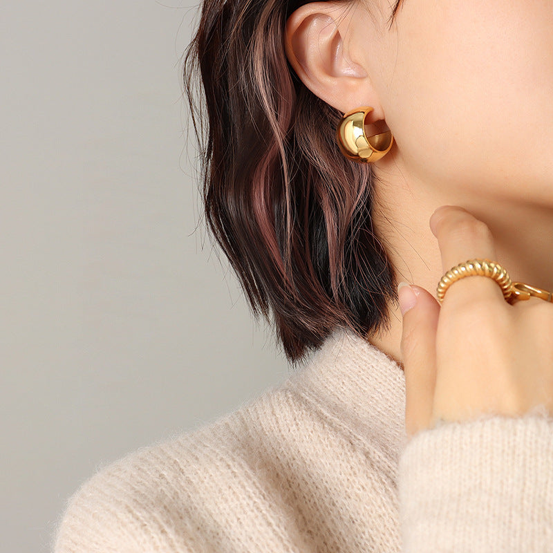 Niche Hip Hop Trendy Stainless Steel Earrings
