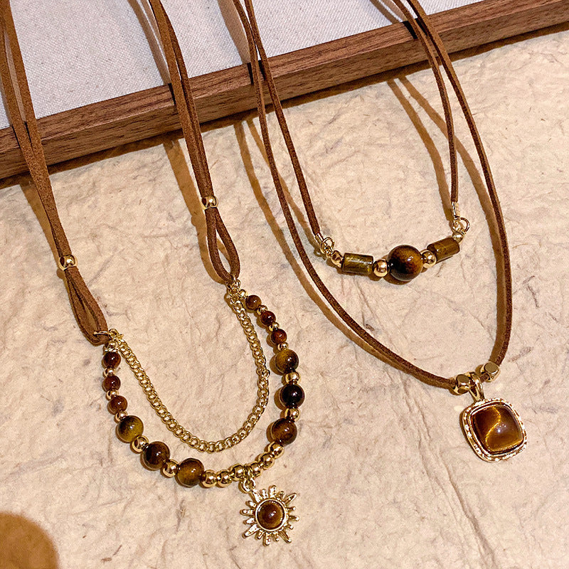 Women's Tiger Eye Sweater Chain High-grade Light Luxury Necklace
