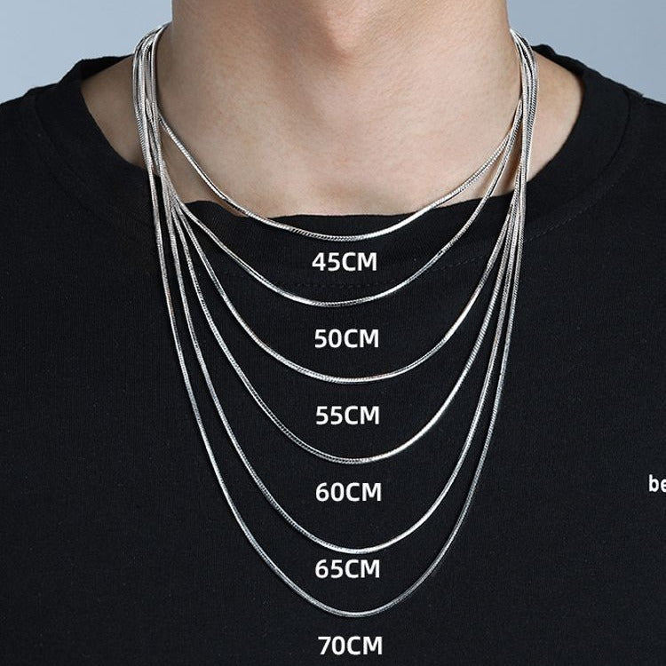 Men's Snake Bones Chain Fashionable High-grade Clavicle Choker Titanium Steel Necklace