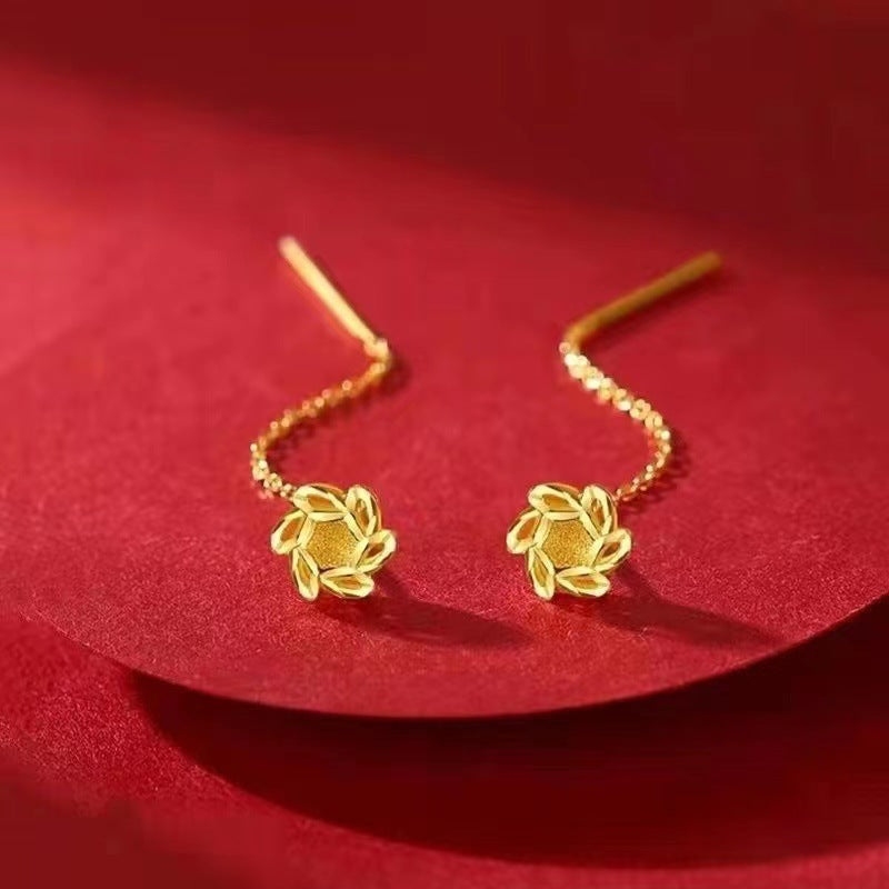Women's Gold-plated Flowers Live Chain Boutique Fashion Ear Line