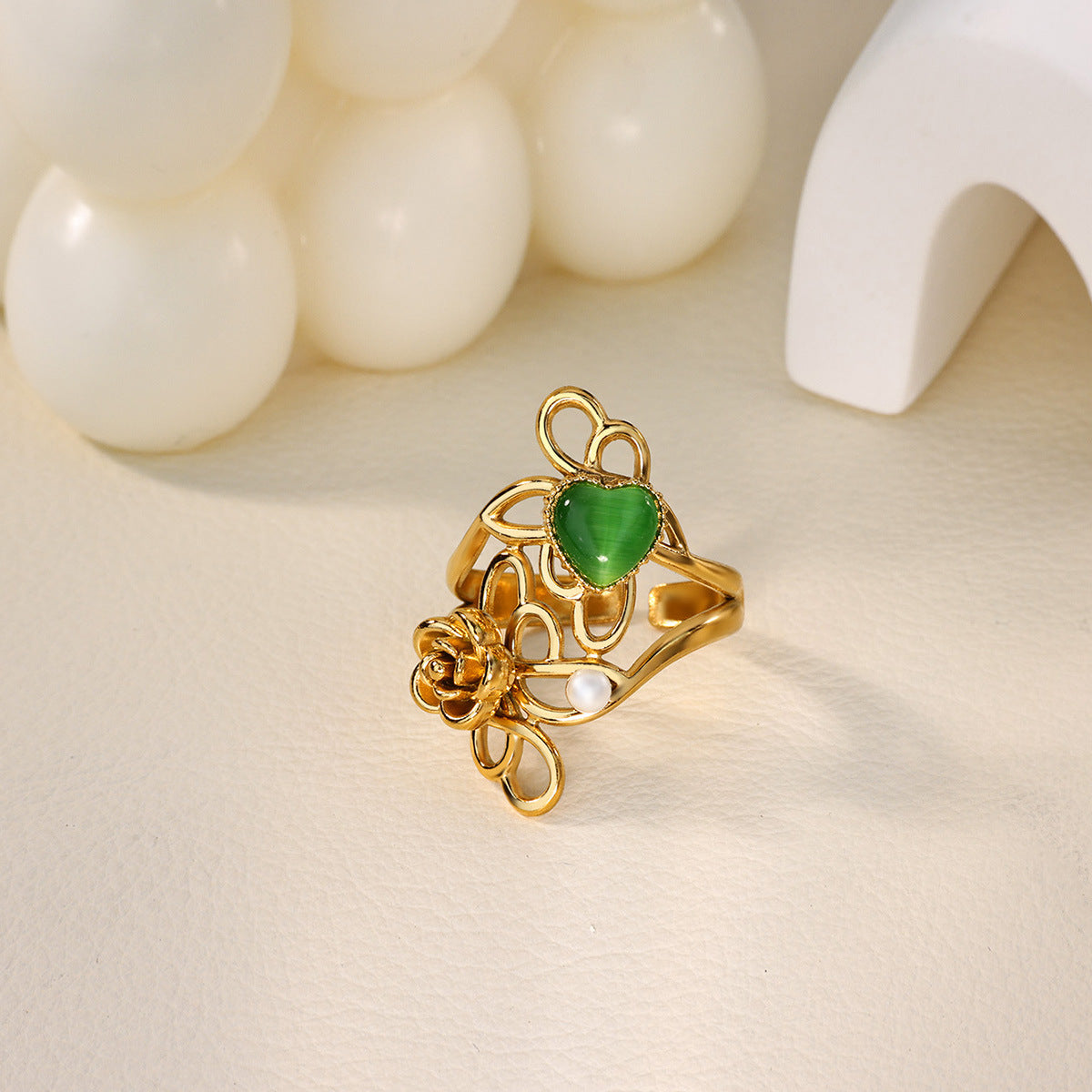 Women's Gold-plated Stainless Steel Geometric High-grade Open Ring