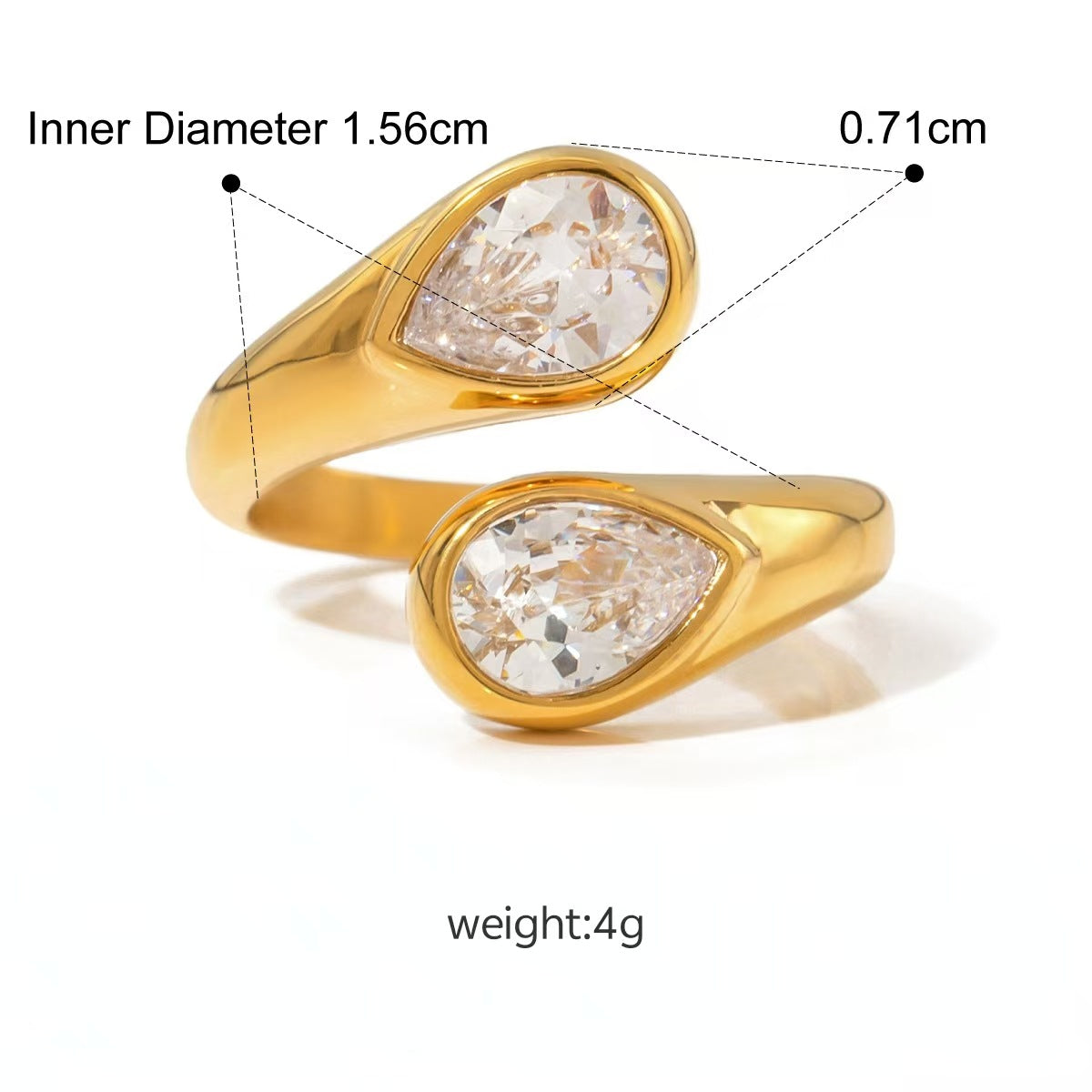 Women's Zircon Titanium Steel No Fading Light Luxury Ring