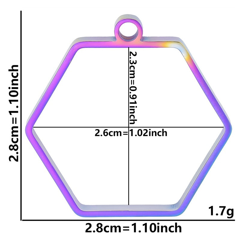 Epoxy Geometric Figure Hollow Border Gem Base Support Pendants