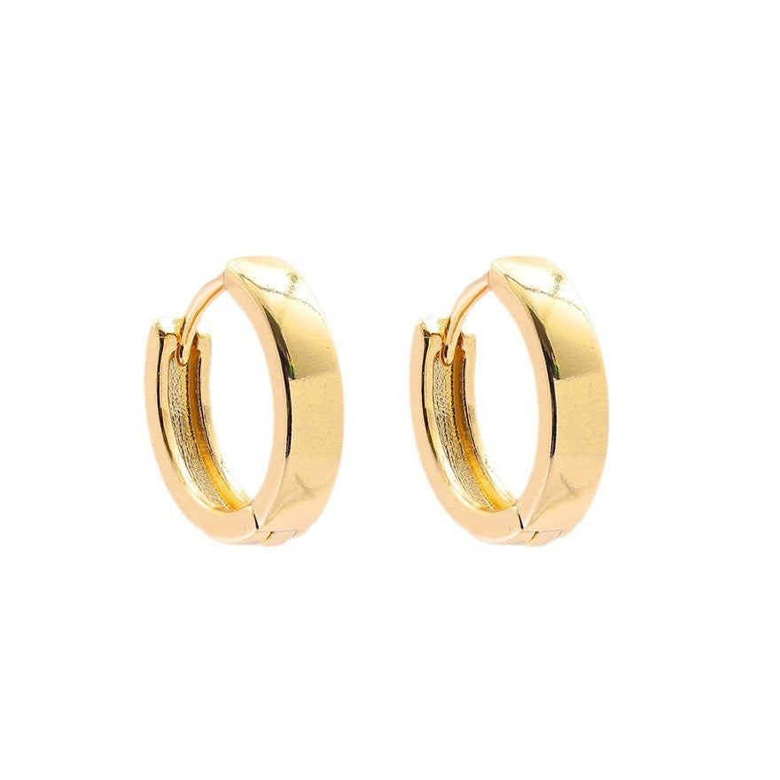Simple Gold Stainless Steel Classic Basic Style Earrings