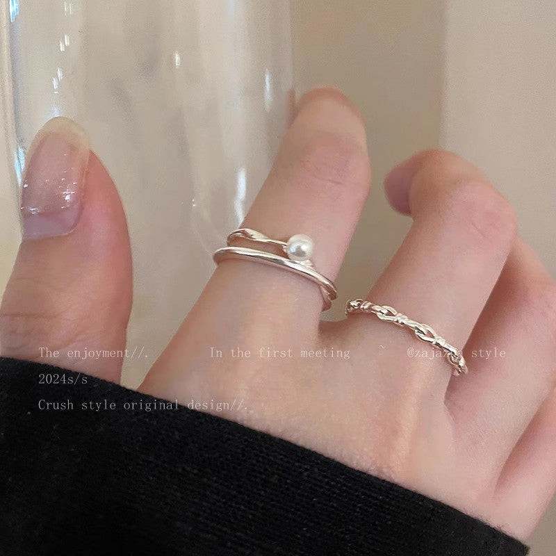 Pearl Zircon Butterfly Female Niche High-grade Light Luxury Couple Temperament Ring
