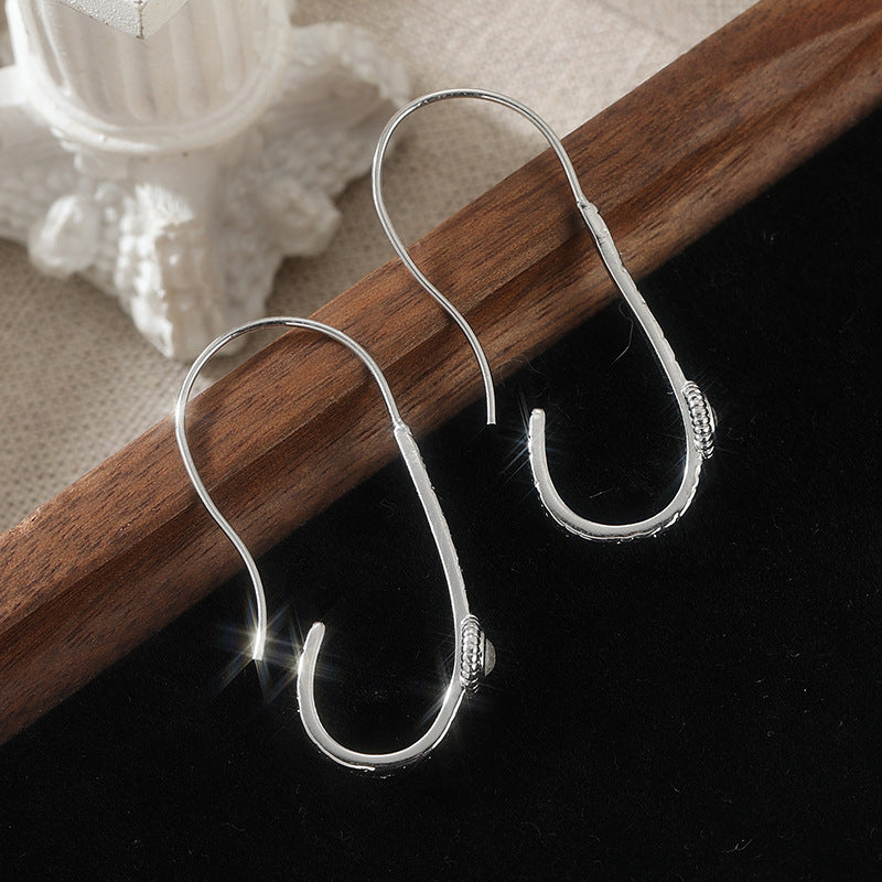 Morning Moon Copper Fashion Simple Zircon Earrings