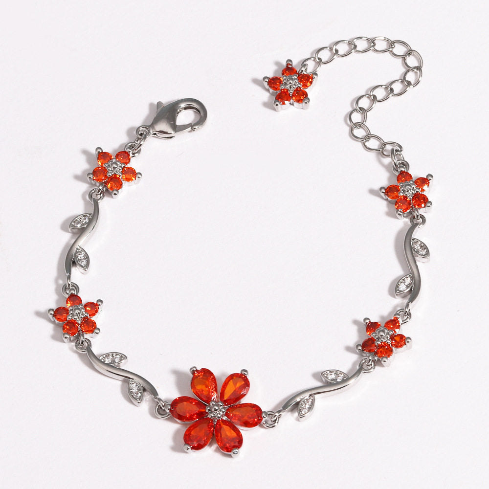Cute Sweet Pastoral Style Love Heart Flowers Valentine's Day Bracelet
