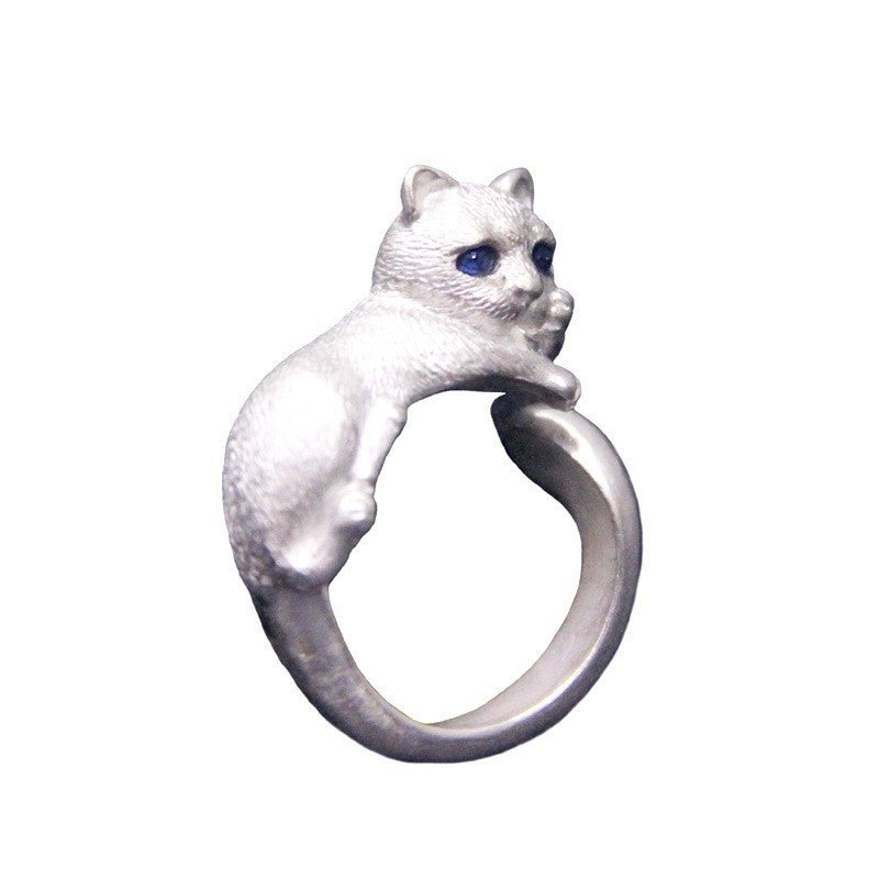 Women's Simple Cute Kitten Open Cat Paw Ear Puppy Rings