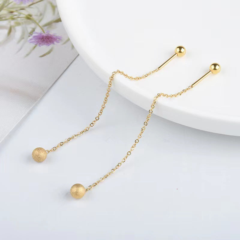 Women's Simple Graceful Bean Frosted Long Cold Style Ear Line