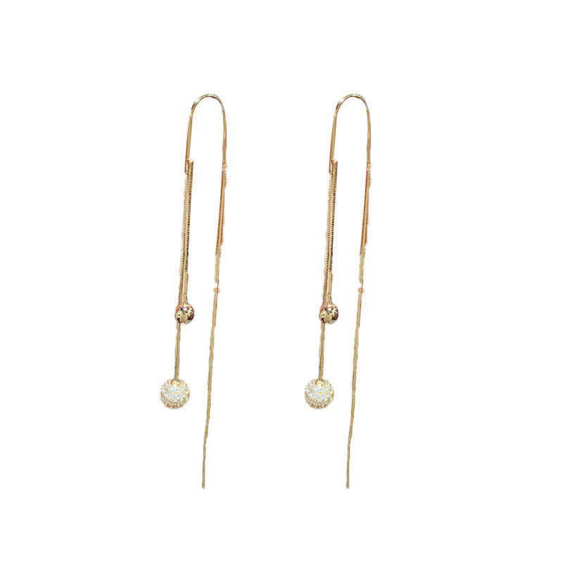 Fashionable Zircon Ball Female Niche Design High-grade Ear Line