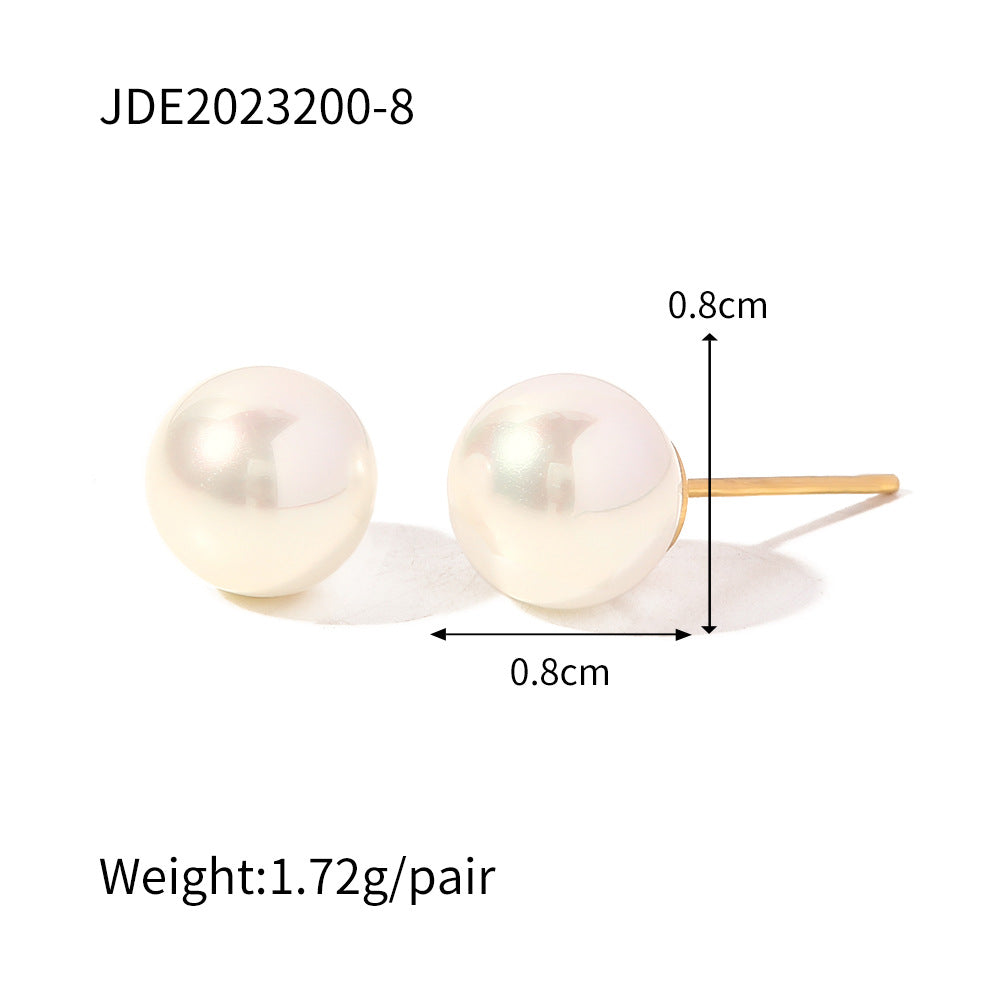 Ding Ornament Stainless Steel Pearl High-grade Earrings