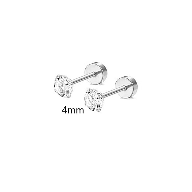 Stainless Steel Piercing Ear Zircon Bone Nose Earrings