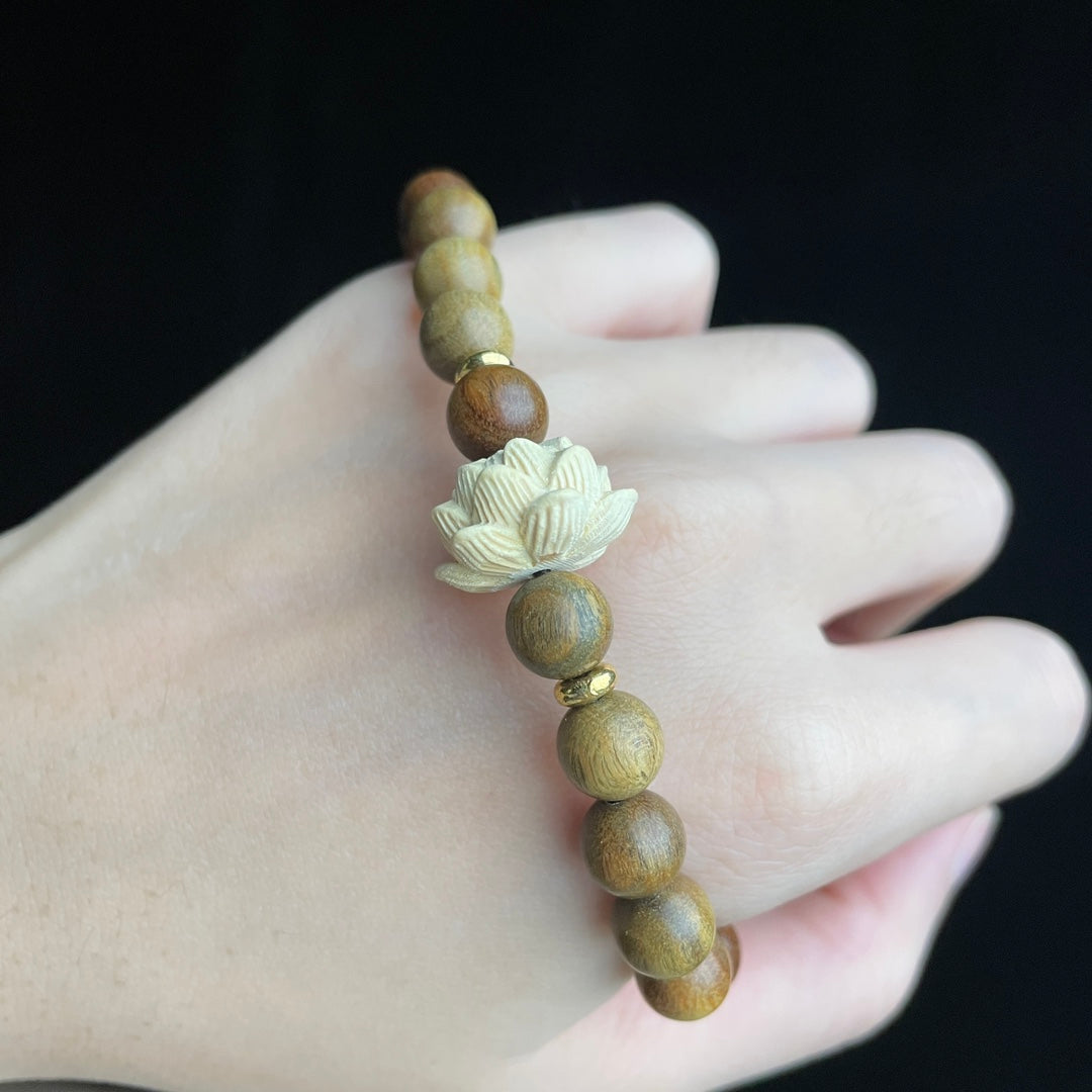 Green Sandalwood Lotus Creative Design Ethnic Style Bracelet