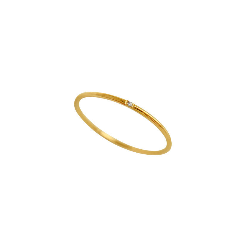 Women's Titanium Steel With Diamond Cold Design Index Finger Tail Fashion Ring
