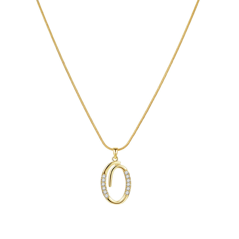 Simple Copper Inlaid Zircon Snake Chain Gold Advanced Necklaces