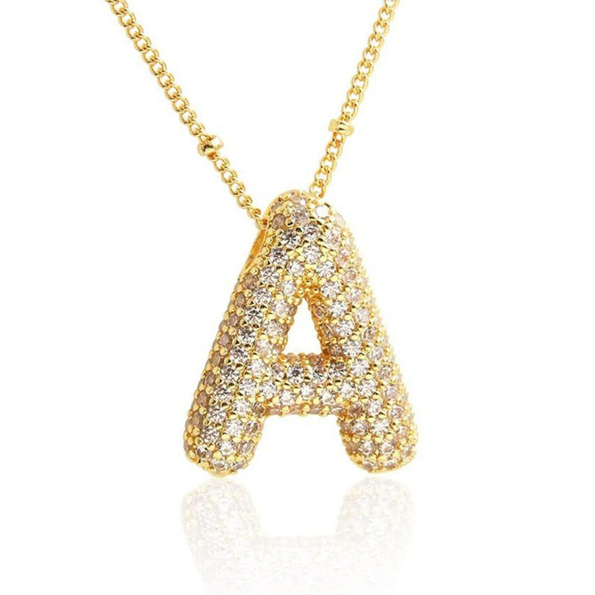 Women's Inlaid Zircon Full Diamond Bubble Letter Pendants