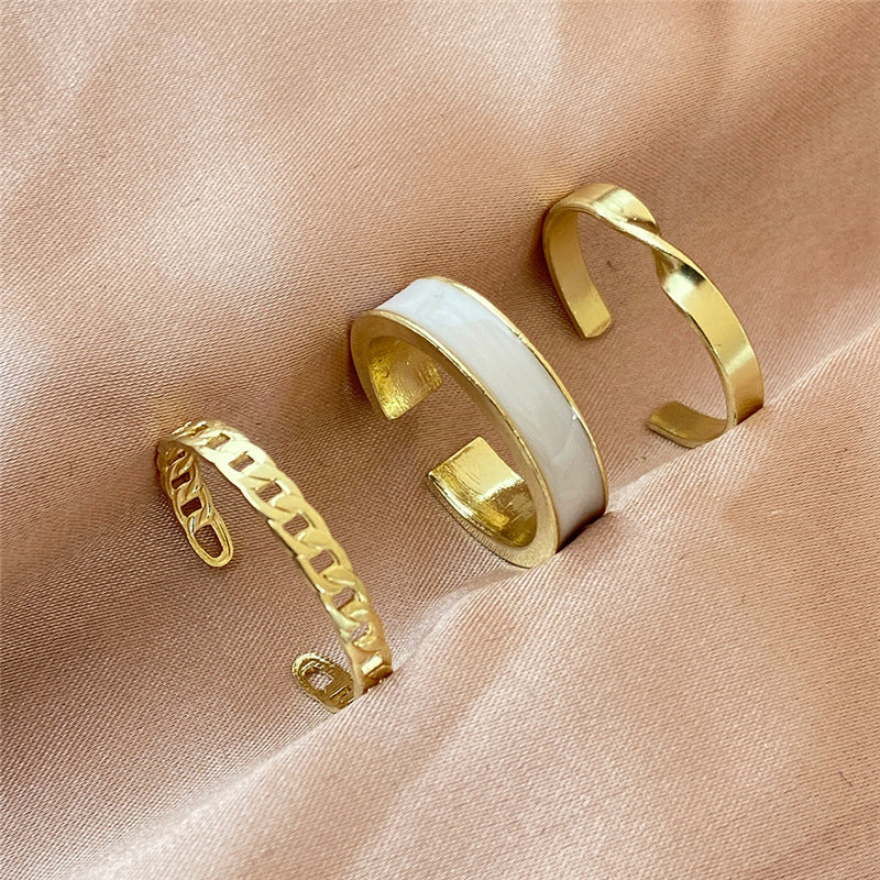 Women's Hop Gold Piece Punk Geometric Simple Ring