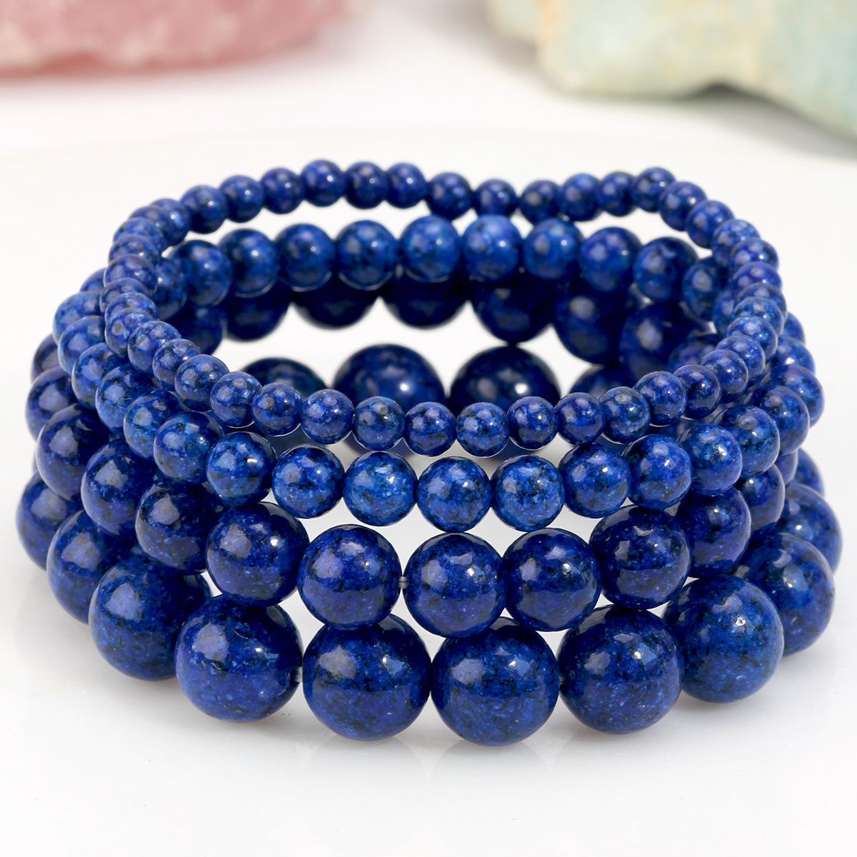 Women's & Men's Handmade Natural Stone Beaded For Twin Tourmaline Bracelet