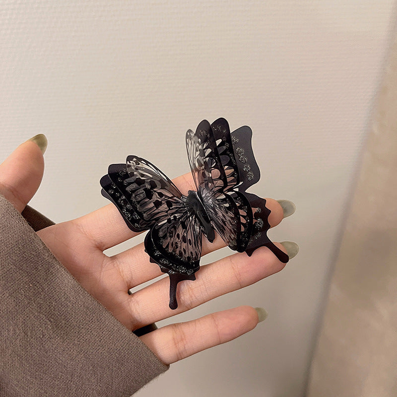 And White Transparent Pattern Butterfly Ornament Rings