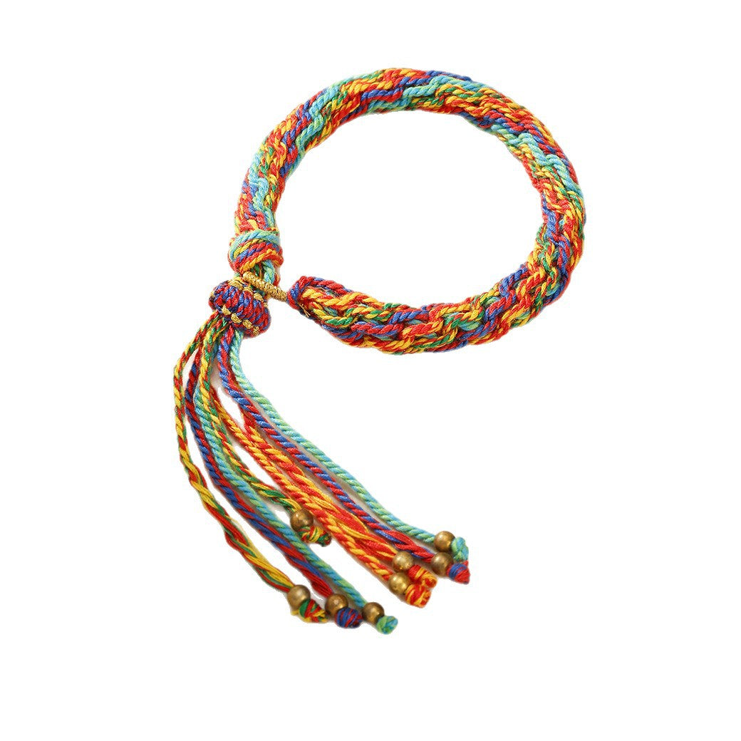 Festival Colorful Carrying Strap Handmade Good Luck Woven Ethnic Style Bracelet