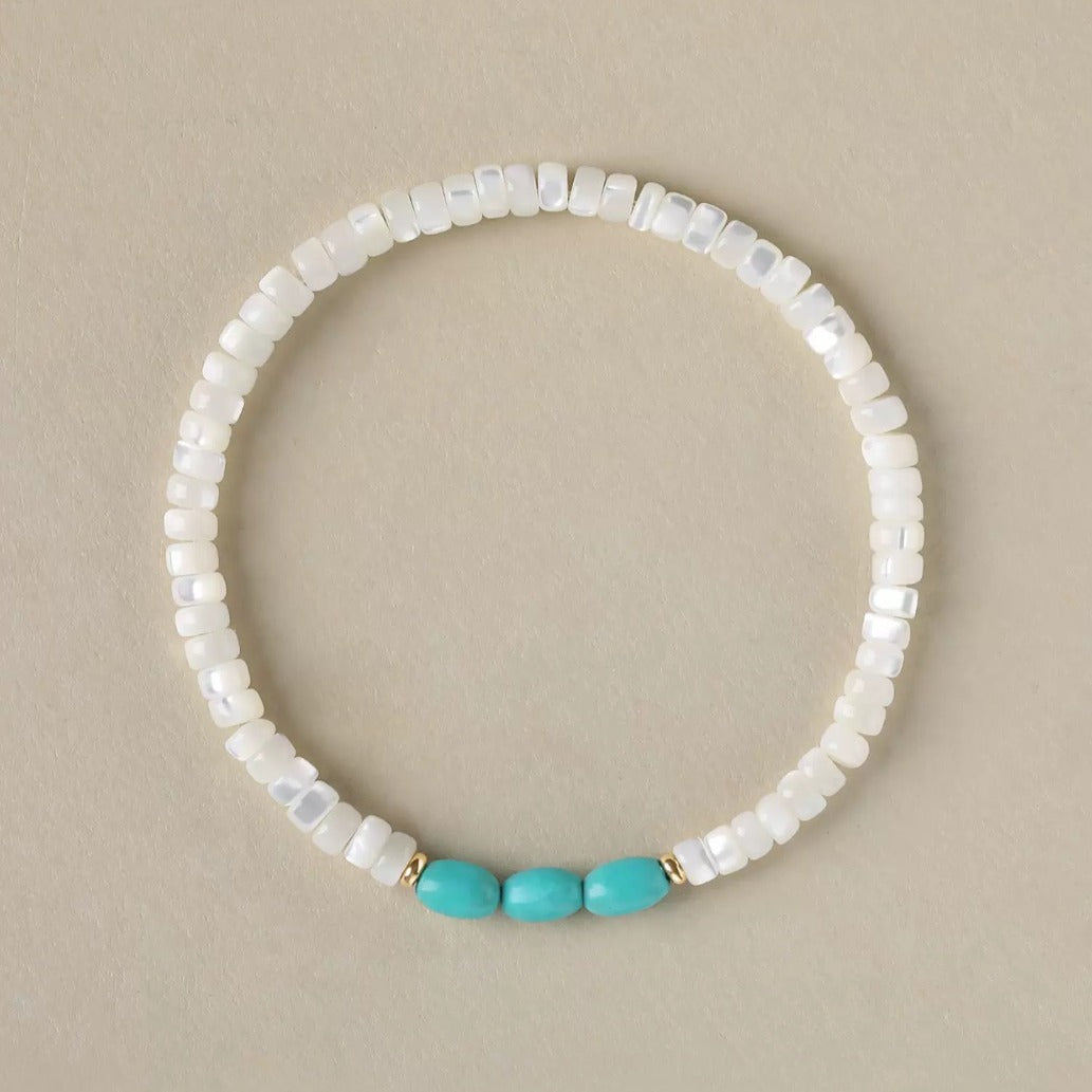 White Shell Magnesite Turquoise High-grade Artistic Bracelet