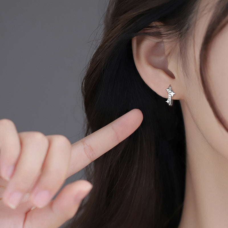 Stars Zircon Refined Simple Dream Planet Small Commuting Niche Design Ear Buckle