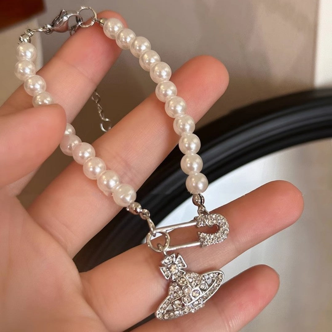 Women's Style Saturn Pearl Affordable Luxury Fashion Niche High Sense Full Bracelets