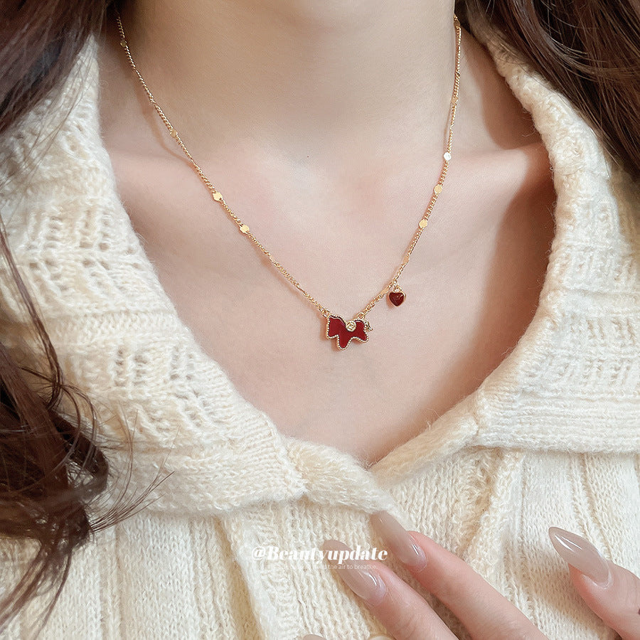 Oil Metal Pony Chinese Style Light Luxury Minority Clavicle Chain Necklace