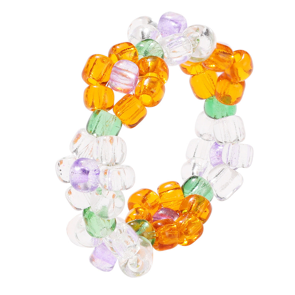 String Beads Stretch Candy Color Rice Rings