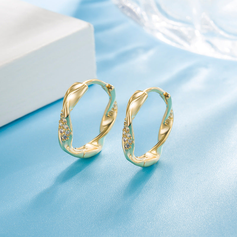 Women's Simple Elegant Shining Diamond Mobius Earclip Ear Buckle
