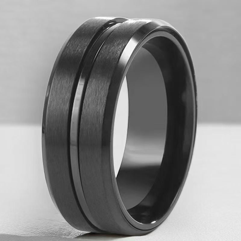 Men's Stainless Steel Fashionable Rotating Decompression Titanium Niche Ring