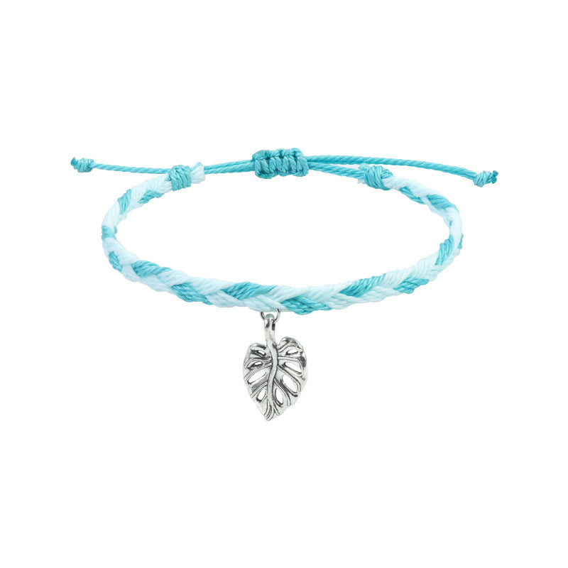 Waterproof Wax Line Woven Butterfly Sunflower Bracelets