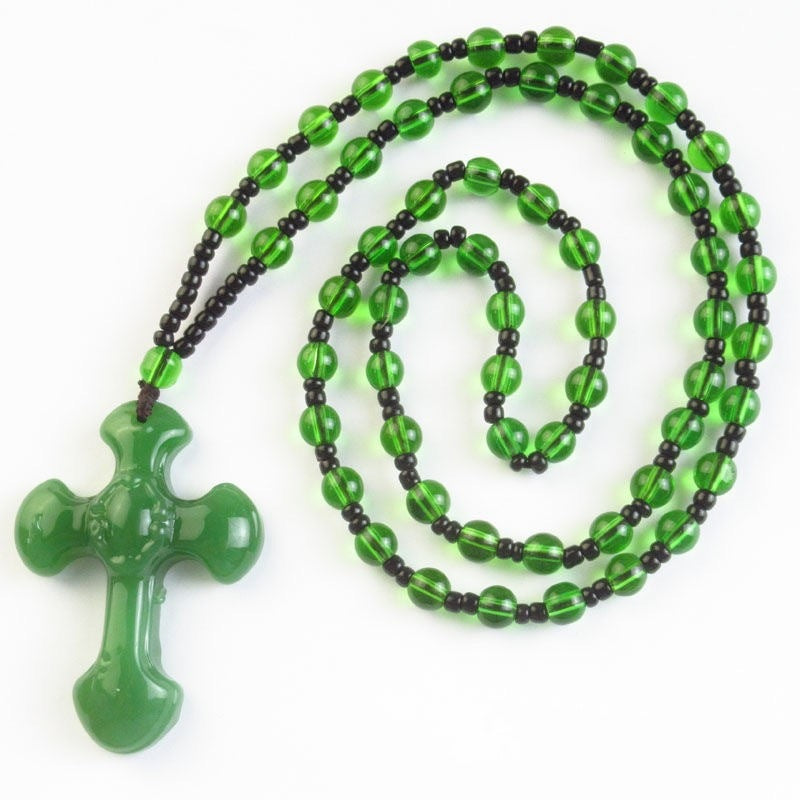 Women's & Men's Black Cross Spinach Green Jesus Light Pendants