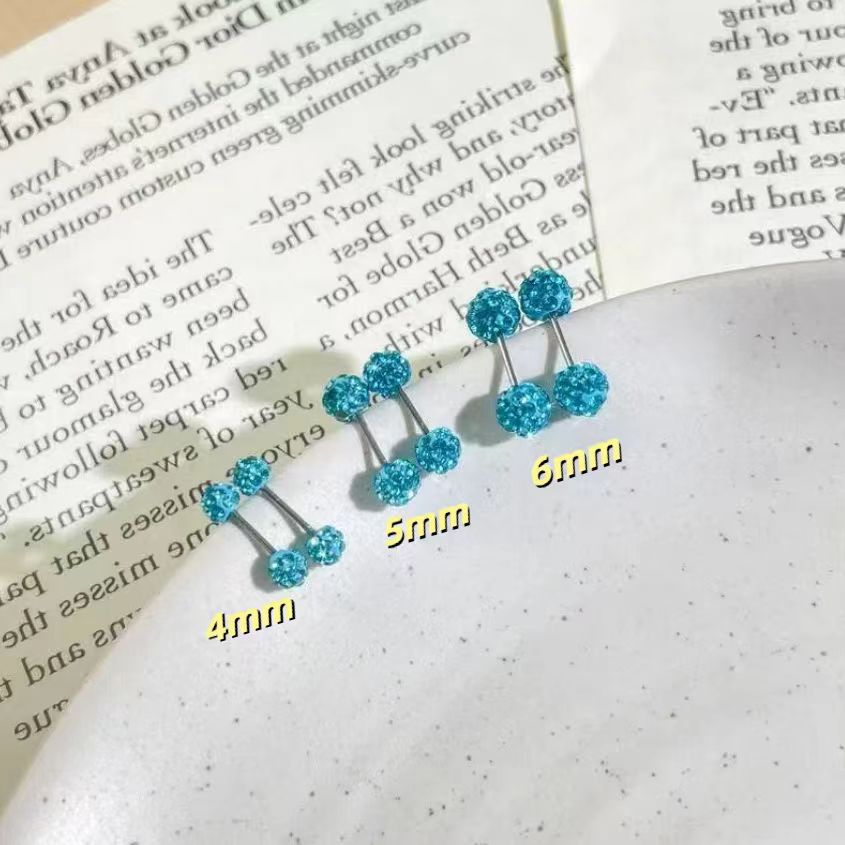 Ball Flash Ear Bone Korean Simple No Need Stud Earrings