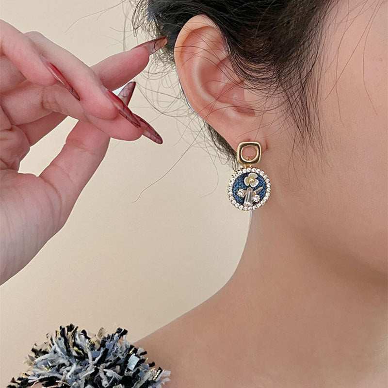 Women's Color Geometric For Niche Design Ear Trendy Earrings