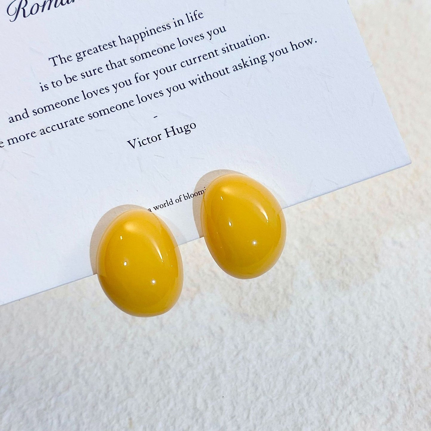 Plated Real Gold Ginger Flower Enamel Drip Glazed Female Sweet Earrings