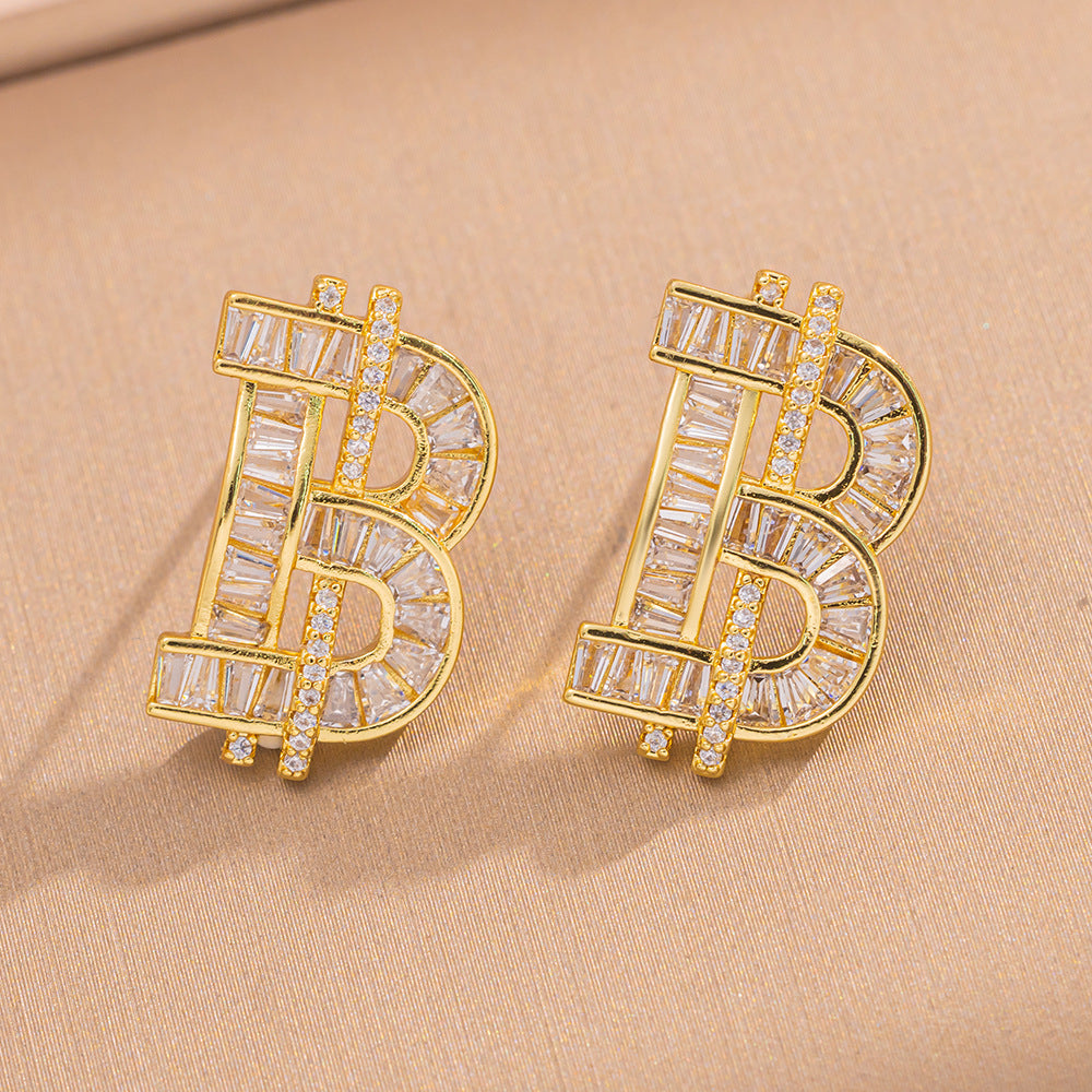 Simple Classic All Match Fashion Zircon Earrings