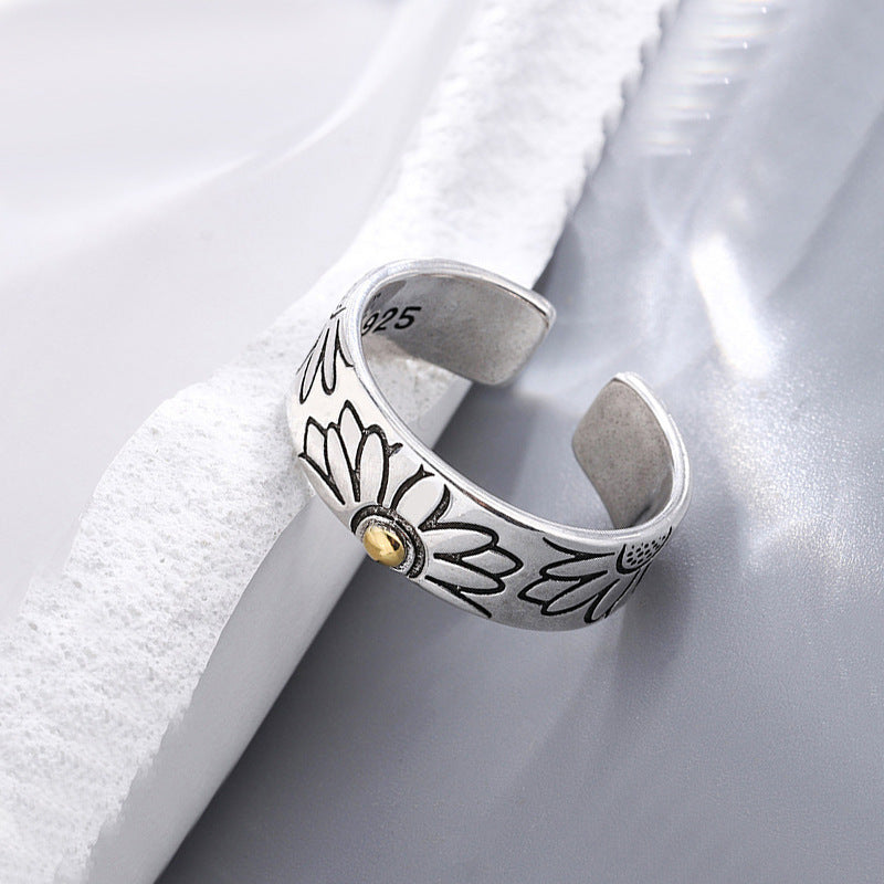 Sweet Flower Open Personality Fashion Design Temperament Rings