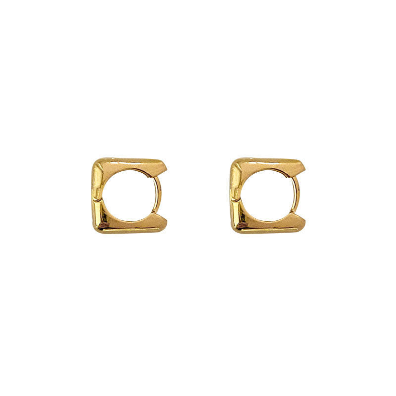 Square Ear Clip Female Design Personality High Stud Earrings