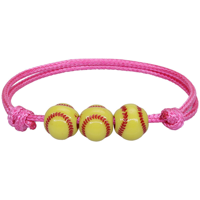 Basketball Baseball Wax Line Woven Softball Tennis Rugby Bracelets