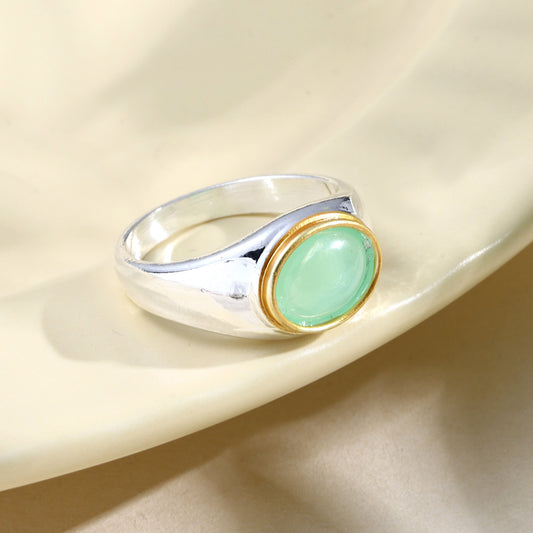 Classic Women's Gentle Gray Jade Gemstone Rings