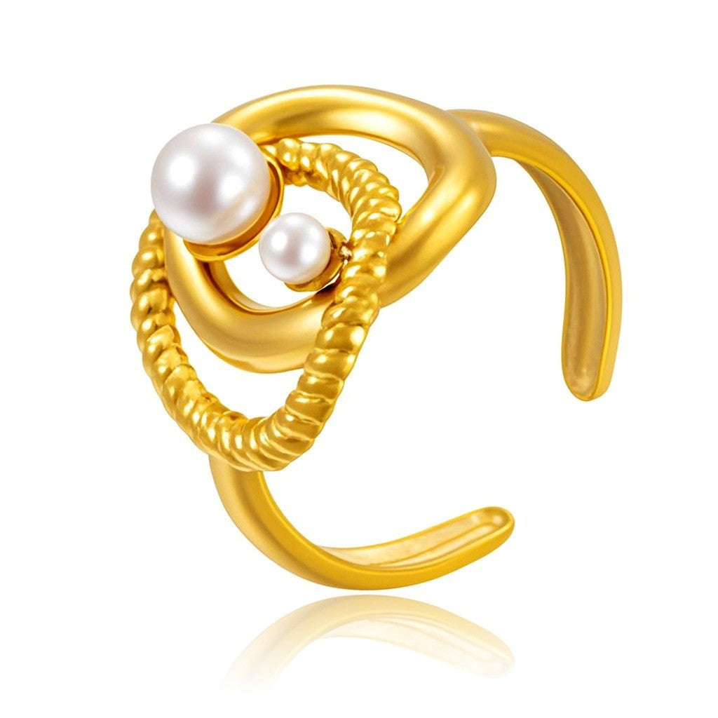 Stainless Steel Irregular Line Love Heart-shaped High-grade Ring