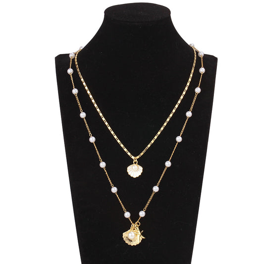 Style Metal Starfish Shell Suit Design Necklaces