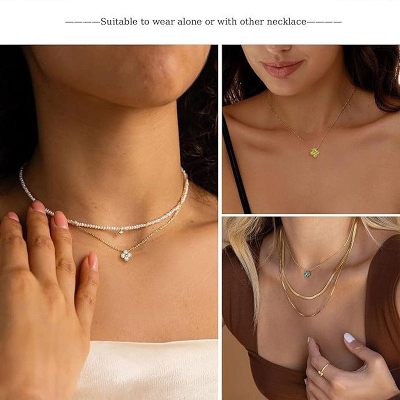 Women's Colors Four-leaf Clover Affordable Luxury Fashion Temperament Design High-grade Pendants