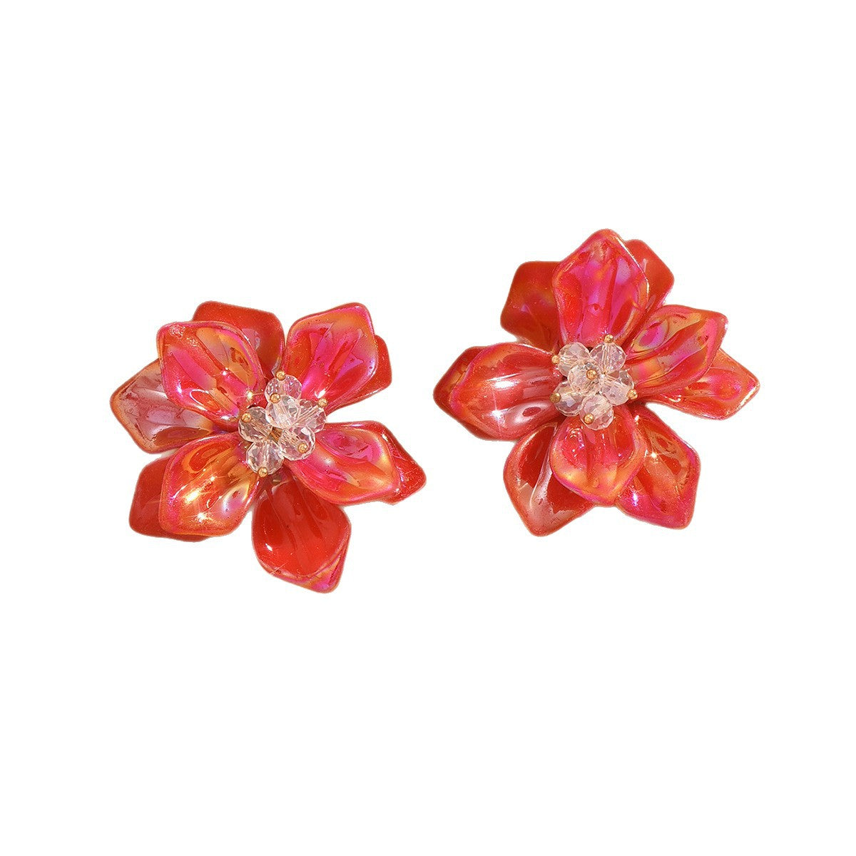 Acrylic Flower Vintage Fashion Exaggerated Handmade Sweet Earrings