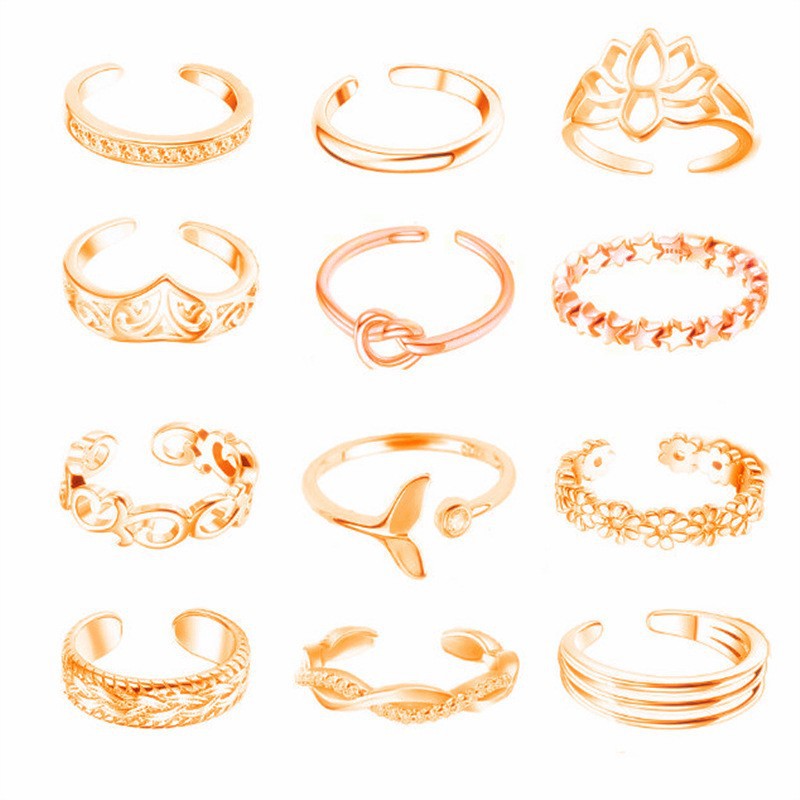 Women's Fashion Micro Rhinestone Lotus Knot Opening Ring