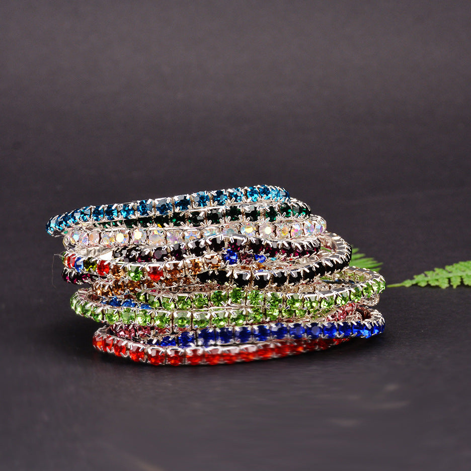 Diamond Claw Chain Colorful Crystals Simple Bracelets